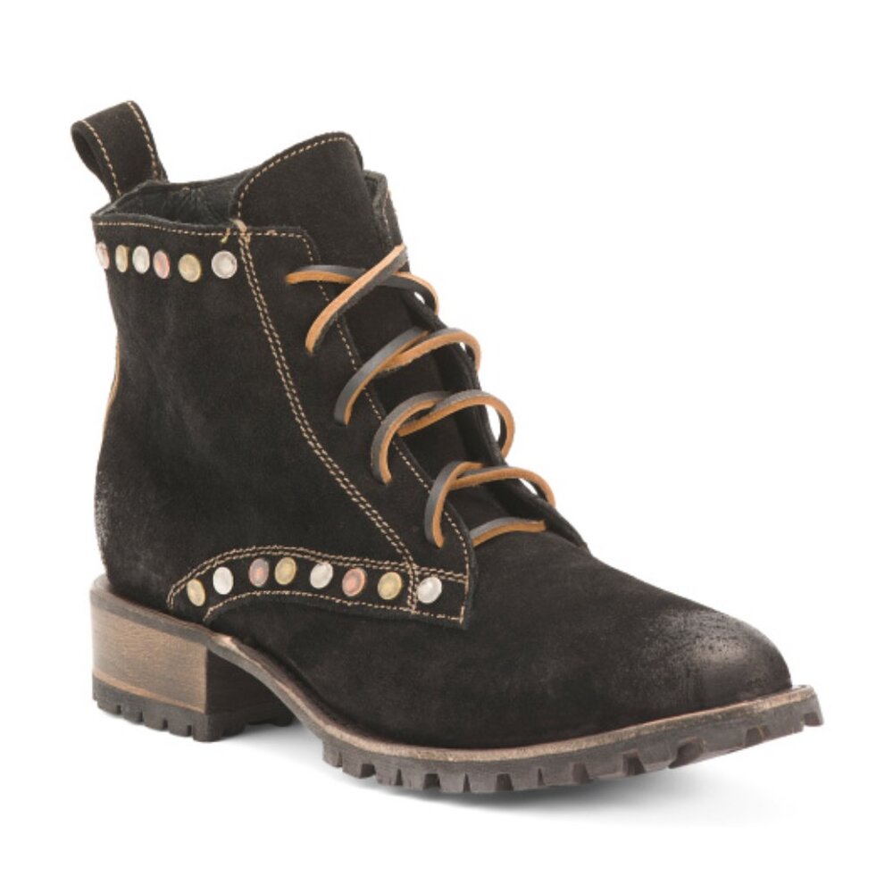 new YIPPEE KI YAY BY OLD GRINGO distressed LEATHER Tribeca Studded BRANDED boots - Picture 3 of 4